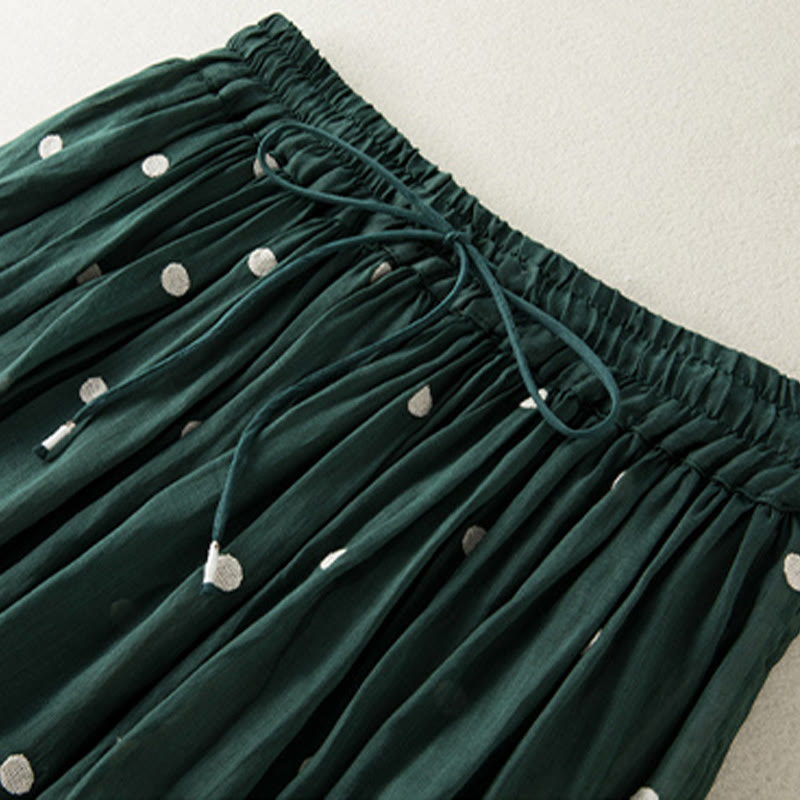 Spódnica plisowana damska w artystyczny wzór w kropki z Buddha Stones - image 10