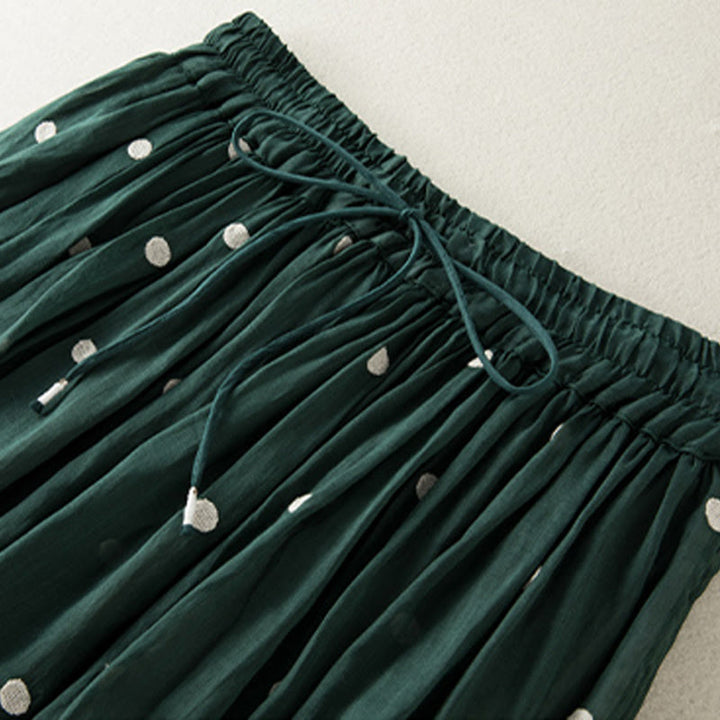 Spódnica plisowana damska w artystyczny wzór w kropki z Buddha Stones - image 10