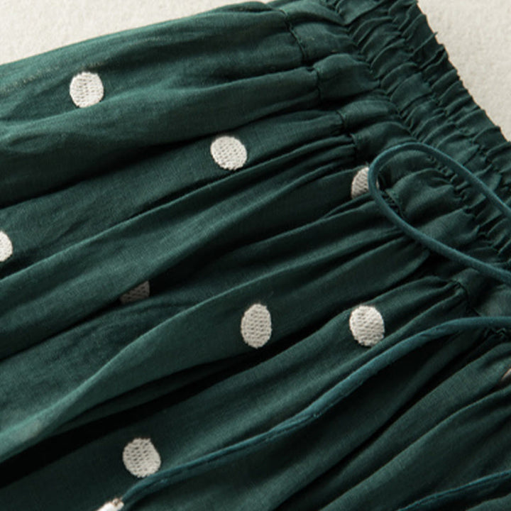 Spódnica plisowana damska w artystyczny wzór w kropki z Buddha Stones - image 11