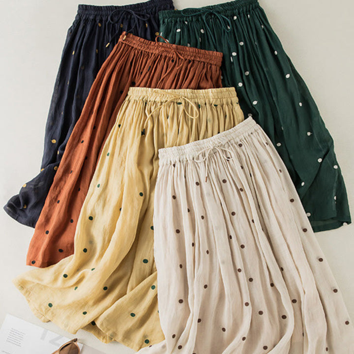 Spódnica plisowana damska w artystyczny wzór w kropki z Buddha Stones - image 30