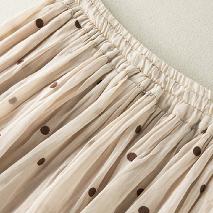 Spódnica plisowana damska w artystyczny wzór w kropki z Buddha Stones - image 4