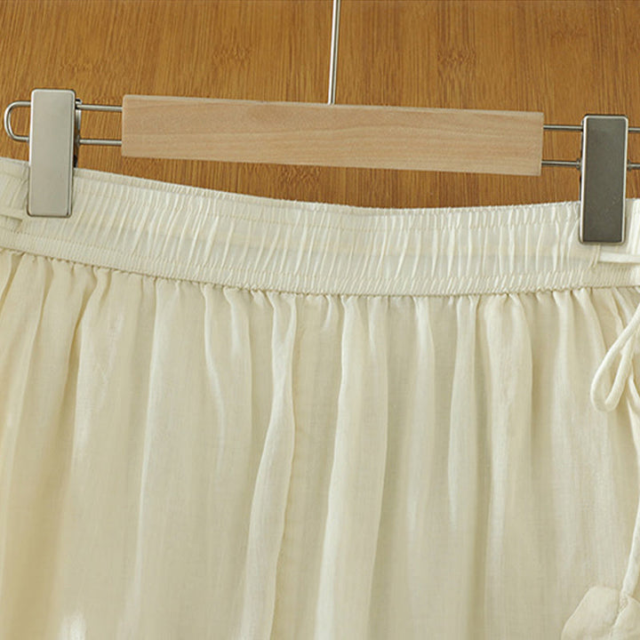 Buddha Stones, swobodne, gładkie, podszyte, elastyczne, damskie, poliestrowe, szerokie spodnie z kieszeniami - image 4