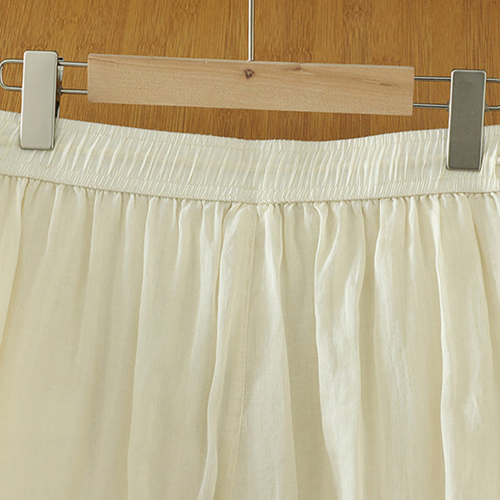 Buddha Stones, swobodne, gładkie, podszyte, elastyczne, damskie, poliestrowe, szerokie spodnie z kieszeniami - image 3