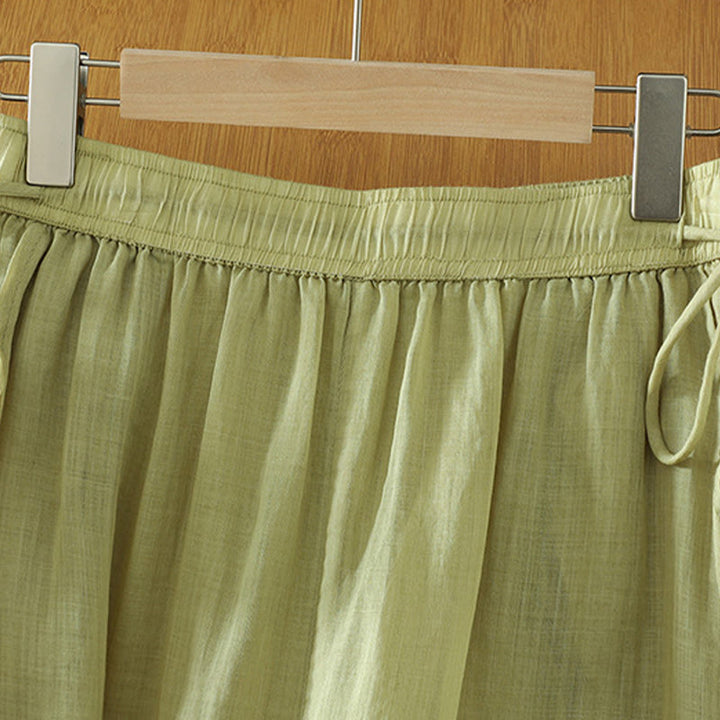 Buddha Stones, swobodne, gładkie, podszyte, elastyczne, damskie, poliestrowe, szerokie spodnie z kieszeniami - image 10