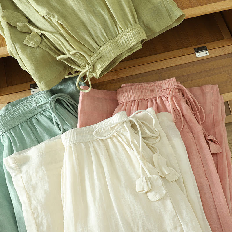 Buddha Stones, swobodne, gładkie, podszyte, elastyczne, damskie, poliestrowe, szerokie spodnie z kieszeniami - image 24