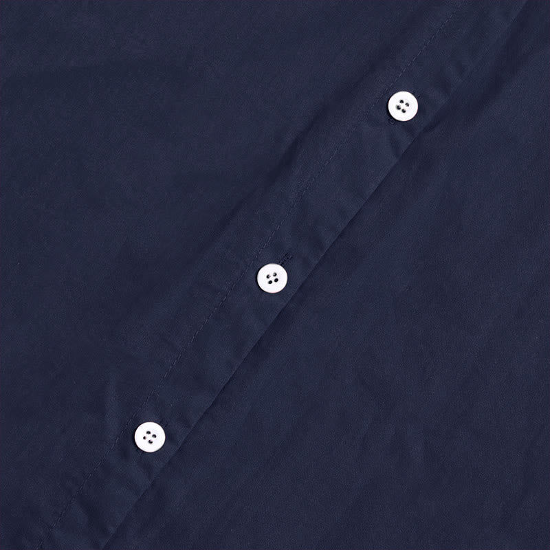 Koszula damska z bawełny i lnu Buddha Stones Summer Casual Plain Breasted Collared Short Sleeve - image 3