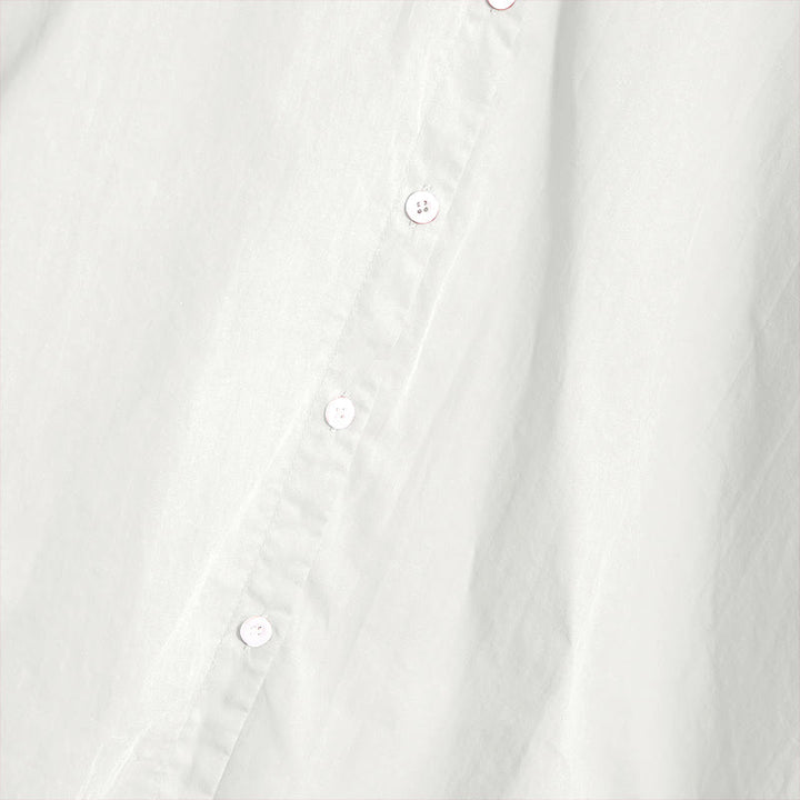 Koszula damska z bawełny i lnu Buddha Stones Summer Casual Plain Breasted Collared Short Sleeve - image 34