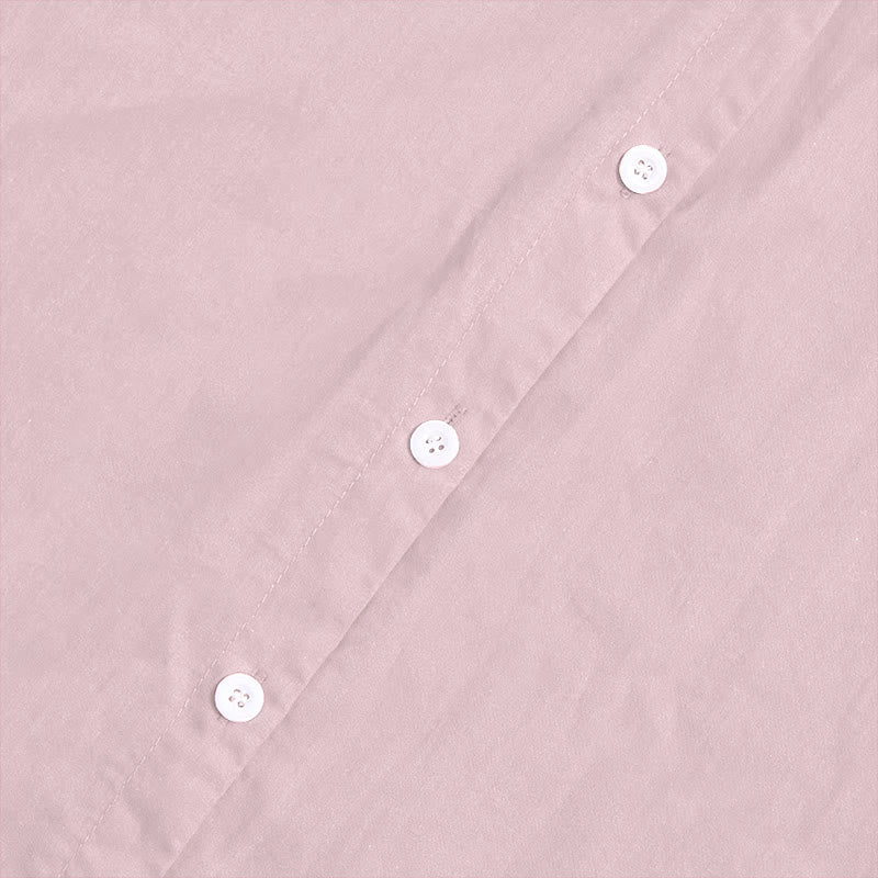 Koszula damska z bawełny i lnu Buddha Stones Summer Casual Plain Breasted Collared Short Sleeve - image 39