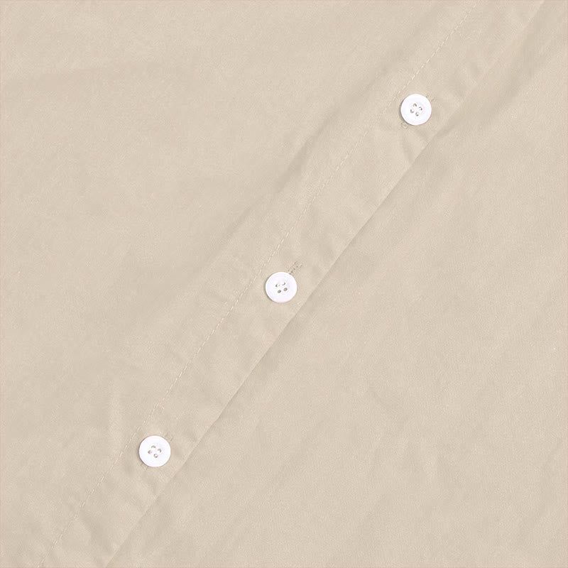 Koszula damska z bawełny i lnu Buddha Stones Summer Casual Plain Breasted Collared Short Sleeve - image 51