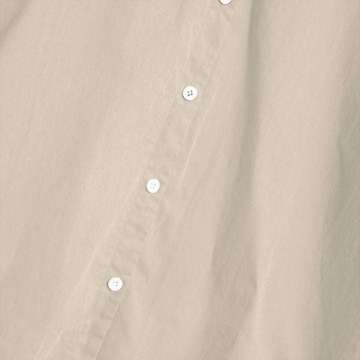 Koszula damska z bawełny i lnu Buddha Stones Summer Casual Plain Breasted Collared Short Sleeve - image 52