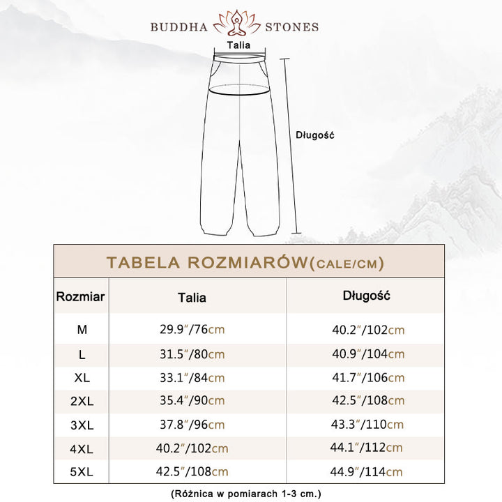 Spodnie męskie z kieszeniami i ściągaczem z bawełny Buddha Stones w jednolitym kolorze - image 3