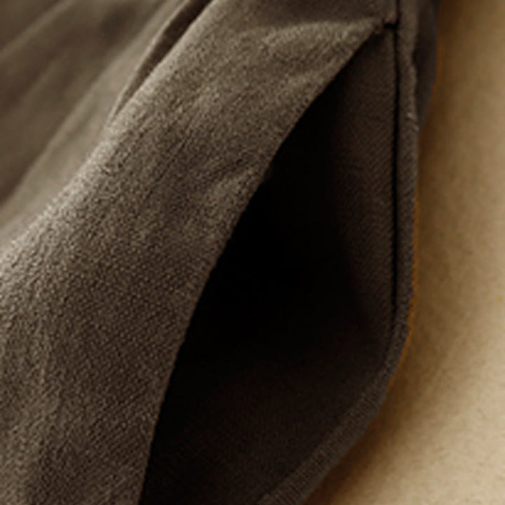 Buddha Stones Letnie Casualowe Plisowane Gładkie Bawełniane Lniane Damskie Szorty Z Kieszeniami - image 10