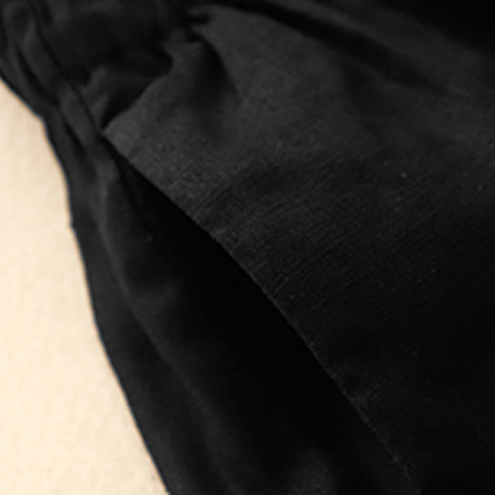 Buddha Stones Letnie Casualowe Plisowane Gładkie Bawełniane Lniane Damskie Szorty Z Kieszeniami - image 24