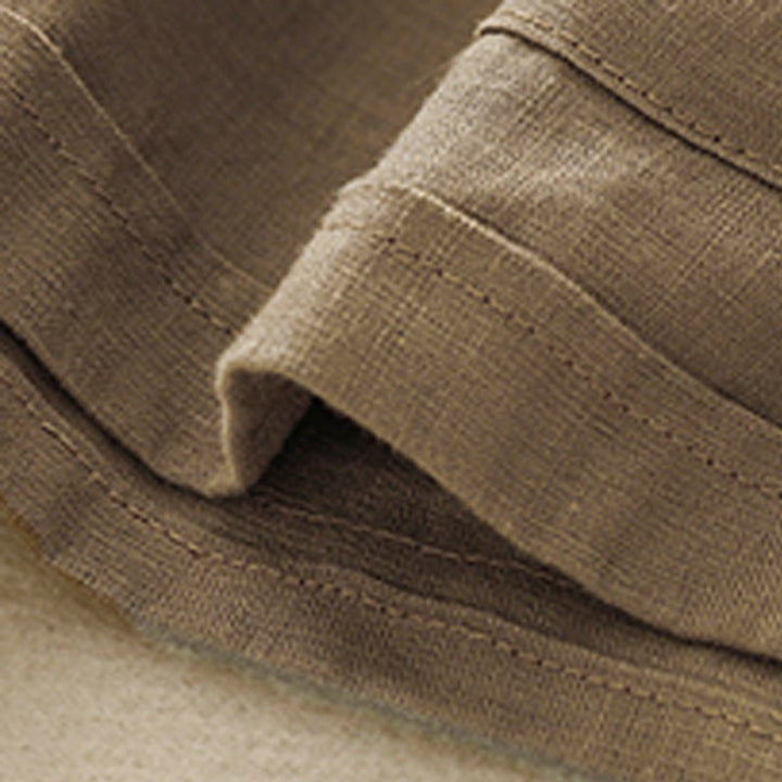 Buddha Stones Letnie swobodne gładkie bawełniane lniane damskie elastyczne proste szorty z kieszeniami - image 2