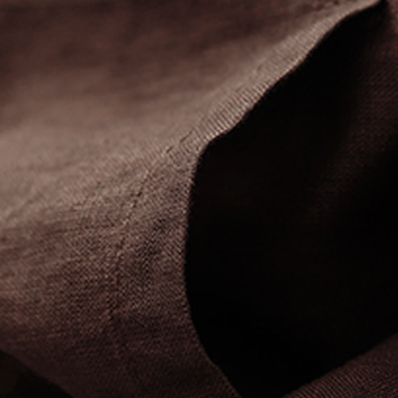 Buddha Stones Letnie swobodne gładkie bawełniane lniane damskie elastyczne proste szorty z kieszeniami - image 9