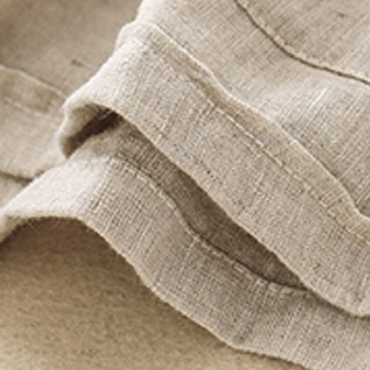 Buddha Stones Letnie swobodne gładkie bawełniane lniane damskie elastyczne proste szorty z kieszeniami - image 14