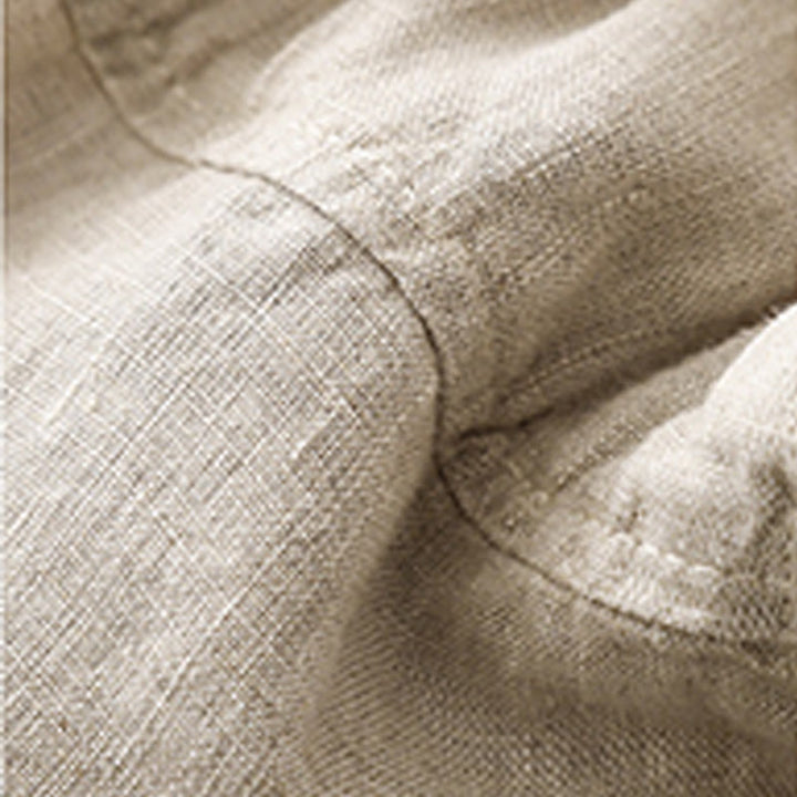 Buddha Stones Letnie swobodne gładkie bawełniane lniane damskie elastyczne proste szorty z kieszeniami - image 16