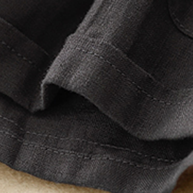 Buddha Stones Letnie swobodne gładkie bawełniane lniane damskie elastyczne proste szorty z kieszeniami - image 22