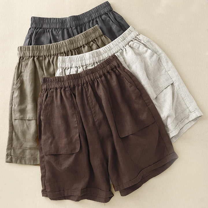 Damskie szorty z elastycznymi, prostymi nogawkami i kieszeniami Buddha Stones Summer Casual Plain - image 27