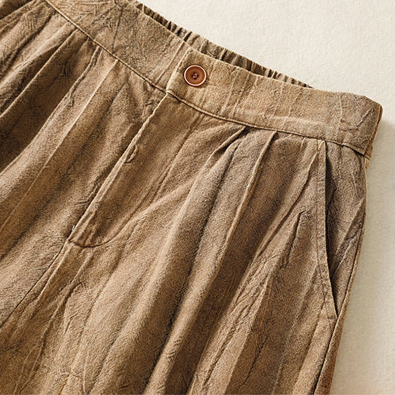 Buddha Stones Letnie Casualowe Spodenki Damskie Z Kieszeniami Z Tie-Dye Z Gładkiej Bawełny - image 4