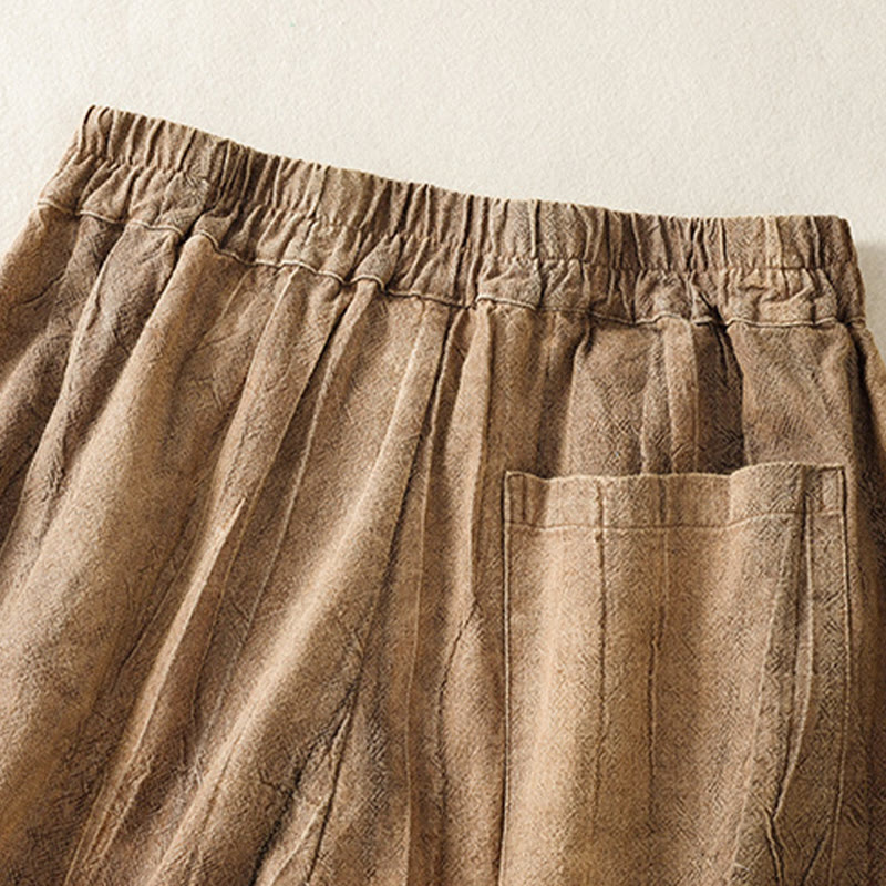 Buddha Stones Letnie Casualowe Spodenki Damskie Z Kieszeniami Z Tie-Dye Z Gładkiej Bawełny - image 8