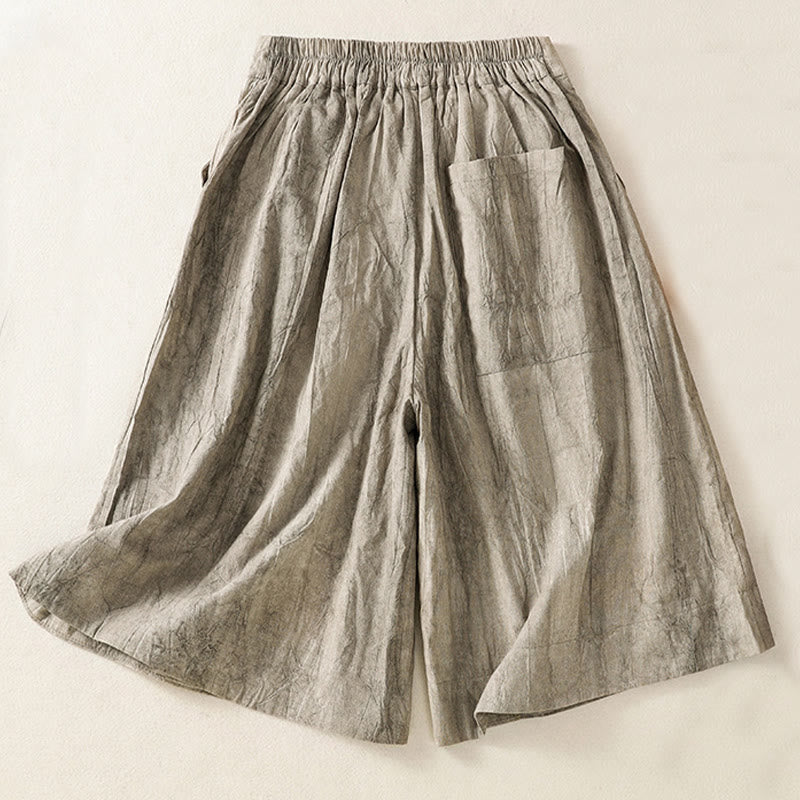 Buddha Stones Letnie Casualowe Spodenki Damskie Z Kieszeniami Z Tie-Dye Z Gładkiej Bawełny - image 11