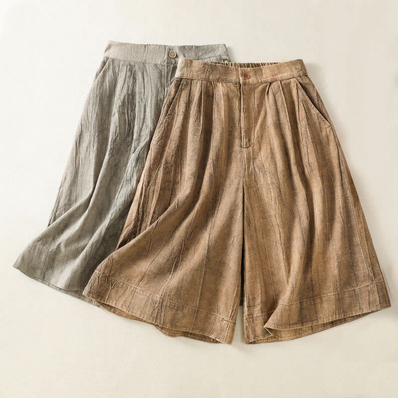 Buddha Stones Letnie Casualowe Spodenki Damskie Z Kieszeniami Z Tie-Dye Z Gładkiej Bawełny - image 17