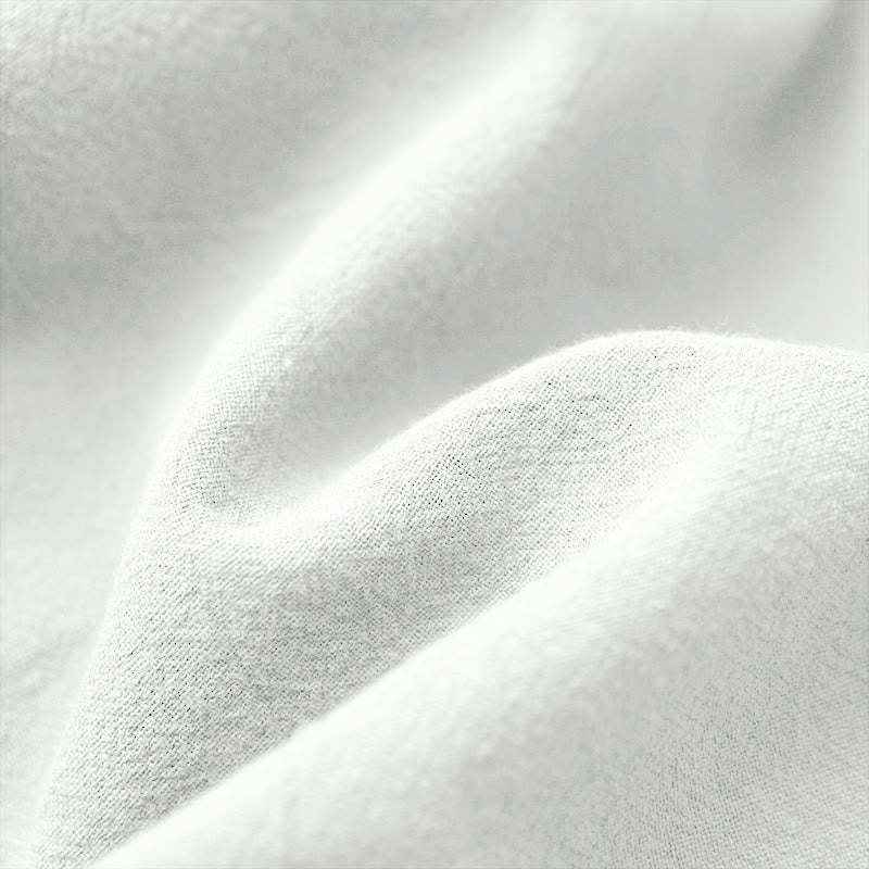 Buddha Stones Casual Lato Czysty Kolor Żakard Guziki Okrągły Dekolt Bawełna Damska Koszulka Z Krótkim Rękawem - image 4