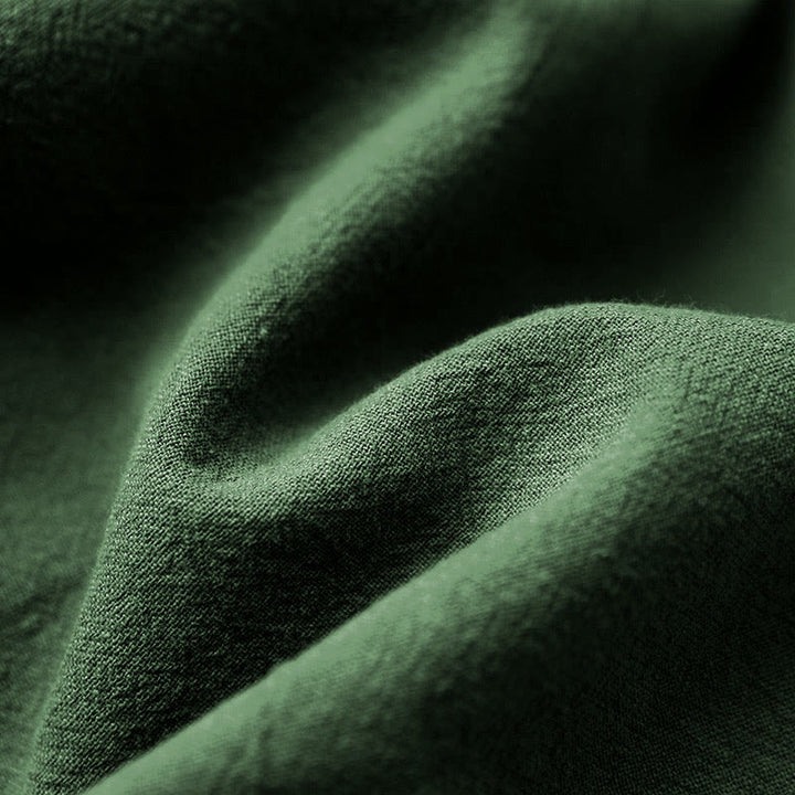 Buddha Stones Casual Lato Czysty Kolor Żakard Guziki Okrągły Dekolt Bawełna Damska Koszulka Z Krótkim Rękawem - image 9