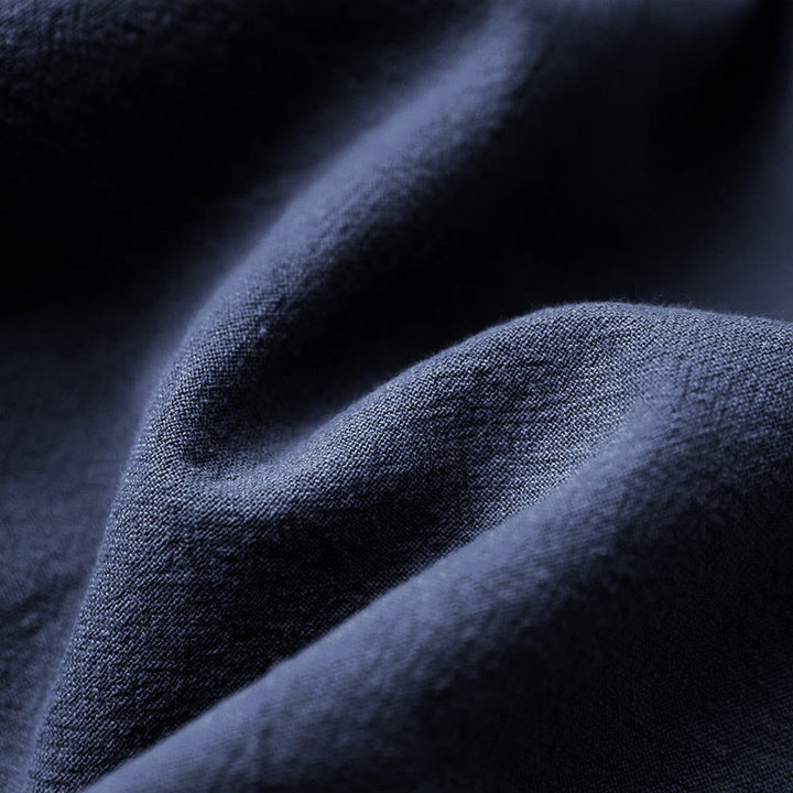 Buddha Stones Casual Lato Czysty Kolor Żakard Guziki Okrągły Dekolt Bawełna Damska Koszulka Z Krótkim Rękawem - image 14