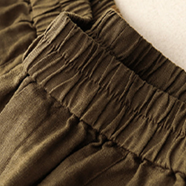 Buddha Stones Letnie Casualowe Guziki Gładka Bawełna Damskie Szorty Z Kieszeniami - image 15