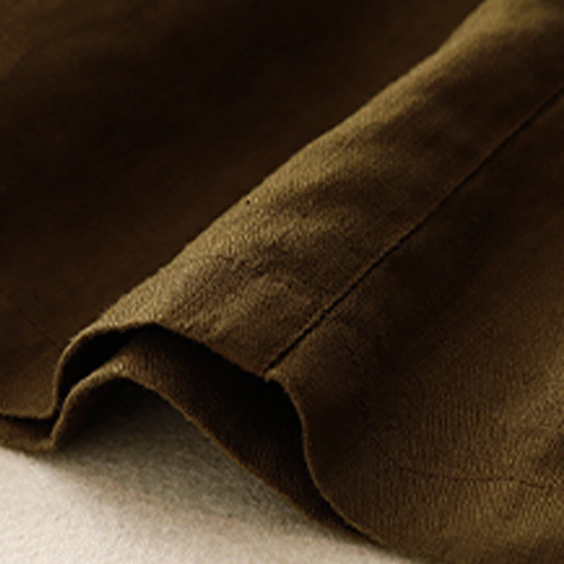 Buddha Stones Letnie Casualowe Guziki Gładka Bawełna Damskie Szorty Z Kieszeniami - image 18