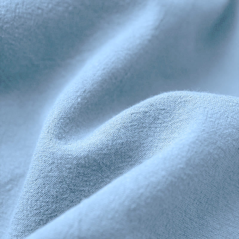 Buddha Stones Casual Lato Czysty Kolor Żakard Guziki Okrągły Dekolt Bawełna Damska Koszulka Z Krótkim Rękawem - image 19