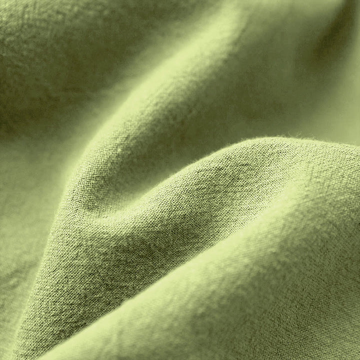 Buddha Stones Casual Lato Czysty Kolor Żakard Guziki Okrągły Dekolt Bawełna Damska Koszulka Z Krótkim Rękawem - image 24