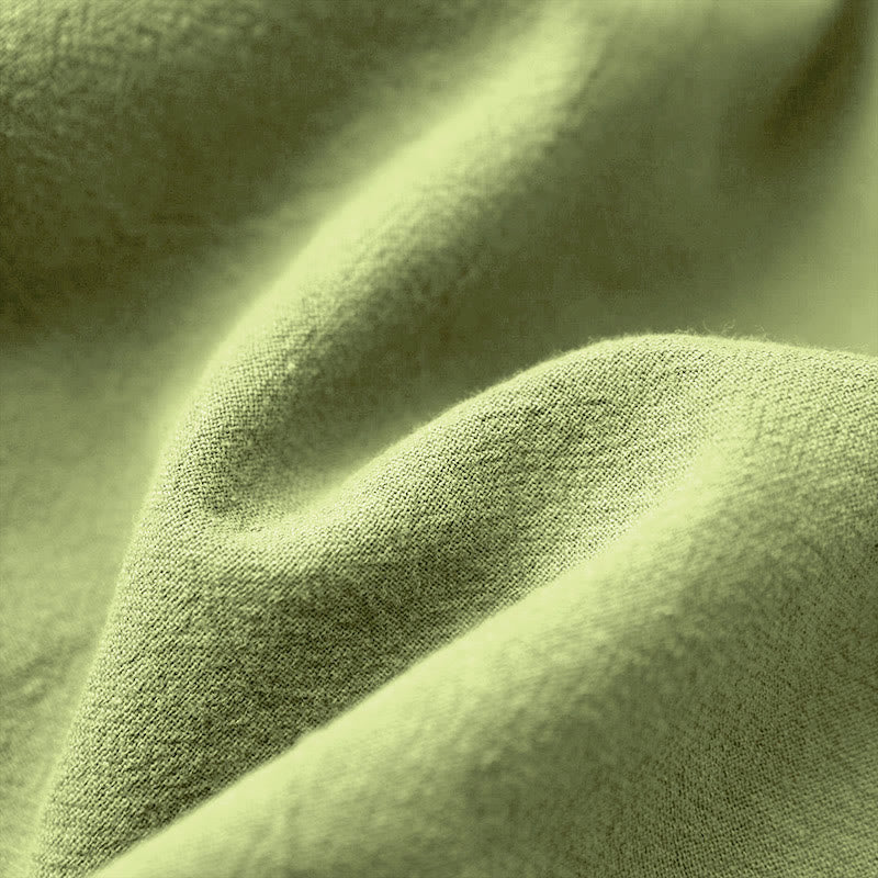 Buddha Stones Casual Lato Czysty Kolor Żakard Guziki Okrągły Dekolt Bawełna Damska Koszulka Z Krótkim Rękawem - image 24