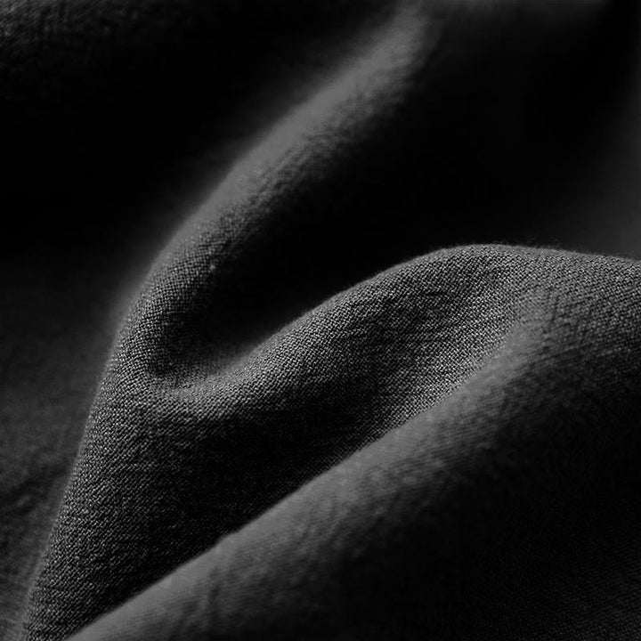 Buddha Stones Casual Lato Czysty Kolor Żakard Guziki Okrągły Dekolt Bawełna Damska Koszulka Z Krótkim Rękawem - image 54