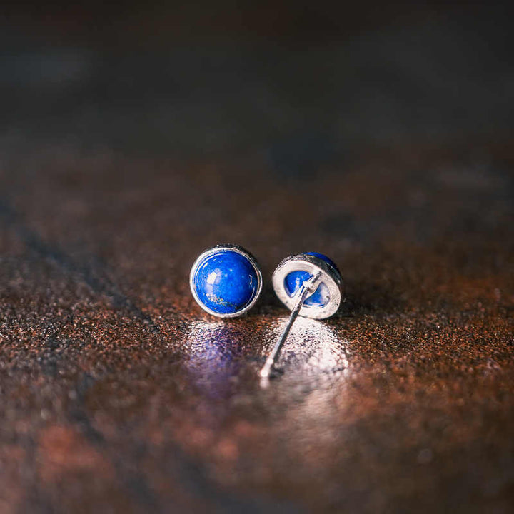 Kolczyki z Buddha Stones w stylu vintage, srebro próby 925, lazuryt, lapis lazuli, równowaga - image 2