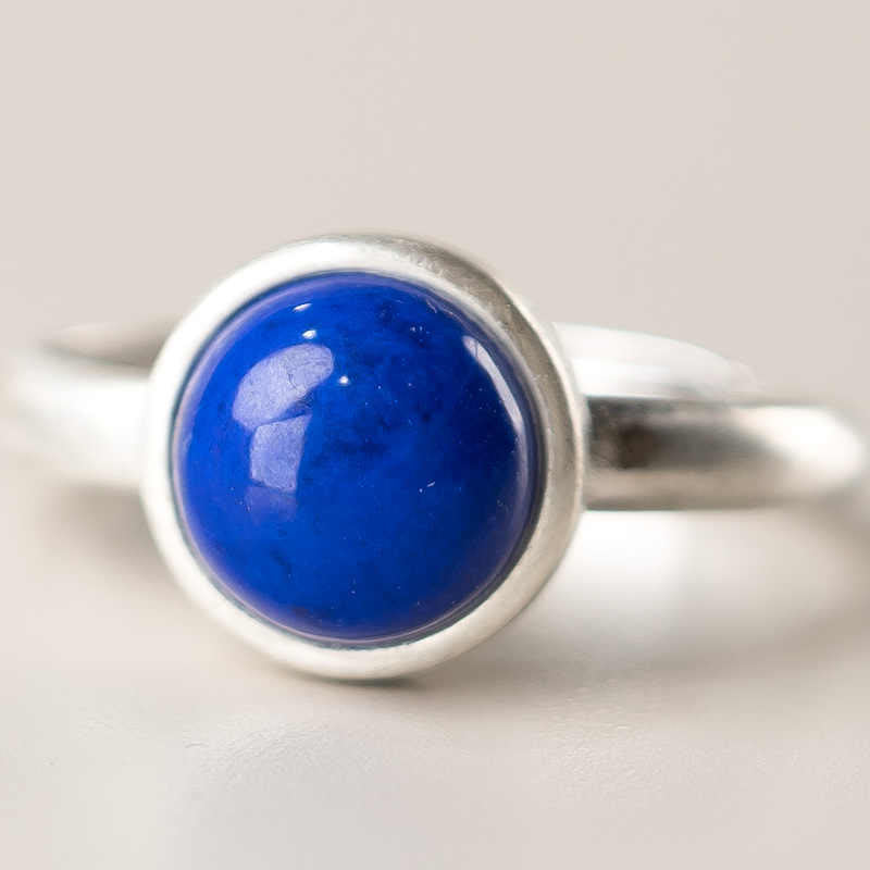 Pierścionek balansowy z naturalnym, regulowanym lazurytem z lapis lazuli i srebra próby 925 z Buddha Stones - image 3