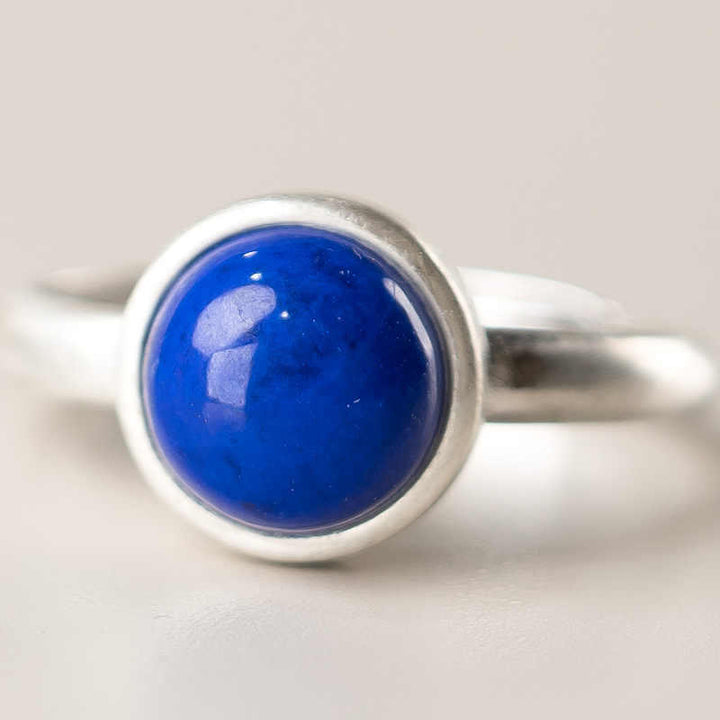 Pierścionek balansowy z naturalnym, regulowanym lazurytem z lapis lazuli i srebra próby 925 z Buddha Stones - image 3