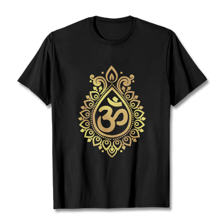 Koszulka z nadrukiem Buddha Stones Water Drop OM Design - Czarny - 2XL - image 1