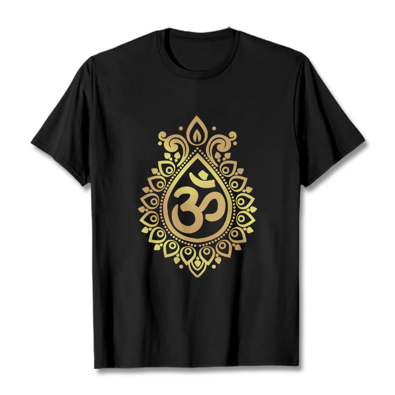 Koszulka z nadrukiem Buddha Stones Water Drop OM Design - Czarny - 2XL - image 0