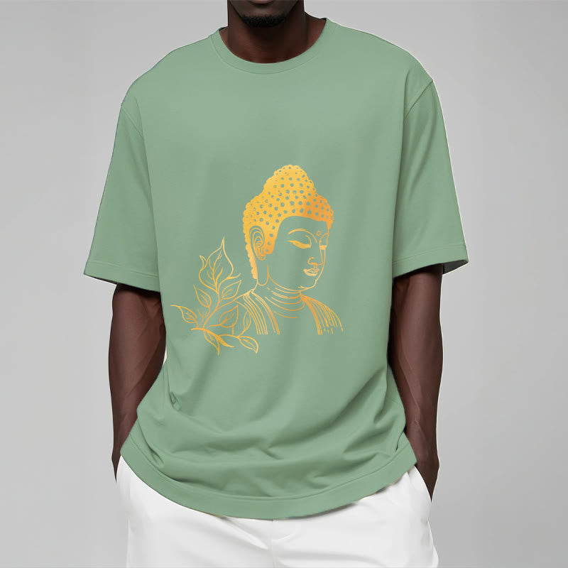 Buddha Stones Złote Liście Medytacja Budda T-shirt - image 15
