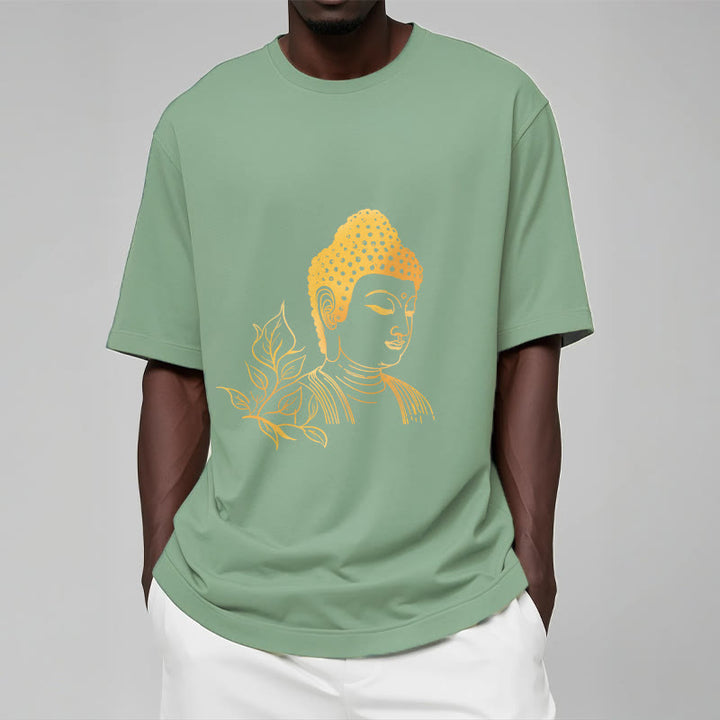 Buddha Stones Złote Liście Medytacja Budda T-shirt - image 15