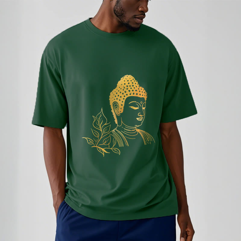 Buddha Stones Złote Liście Medytacja Budda T-shirt - image 11