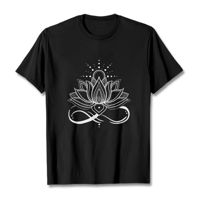Koszulka z nadrukiem Buddha Stones Lotosu Kwiat Słońca - Czarny - 2XL - image 3