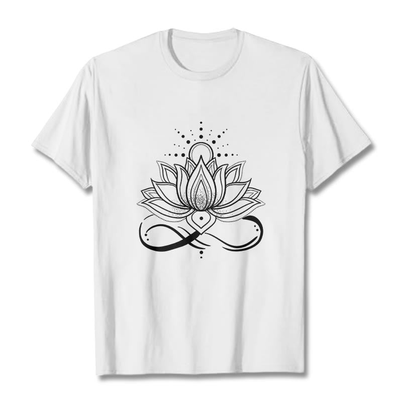 Koszulka z nadrukiem Buddha Stones Lotosu Kwiat Słońca - Biały - 2XL - image 7
