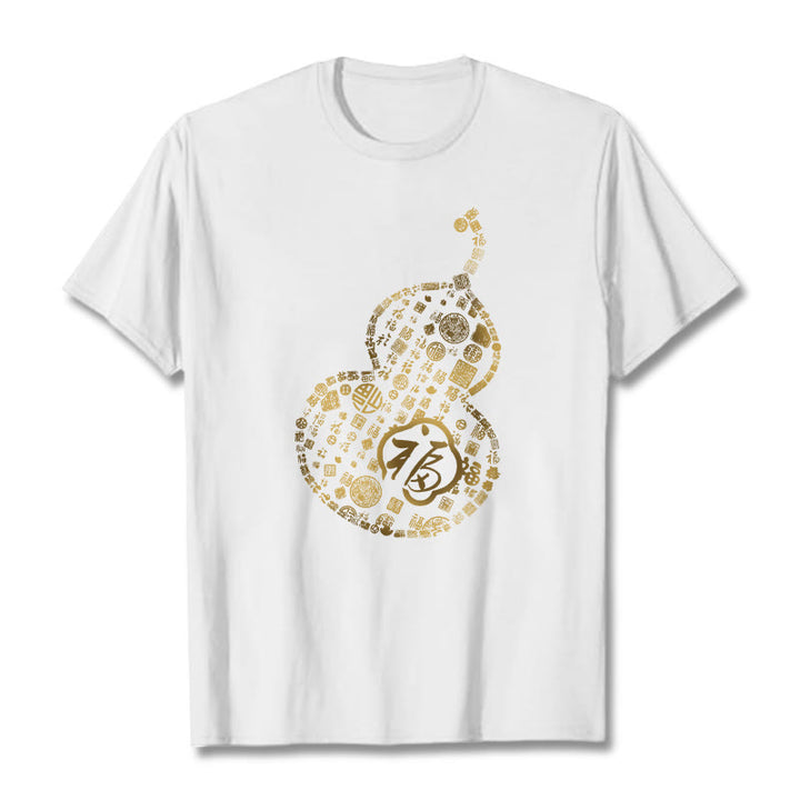Koszulka z nadrukiem Buddha Stones Gourd Fu Charakter T-shirt - Biały - 2XL - image 5