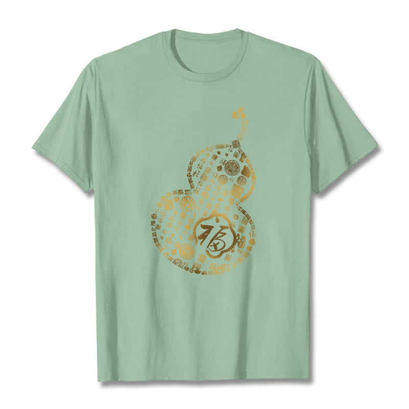 Koszulka z nadrukiem Buddha Stones Gourd Fu Charakter T-shirt - PaleGreen - 2XL - image 14