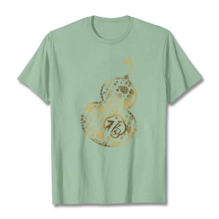 Koszulka z nadrukiem Buddha Stones Gourd Fu Charakter T-shirt - PaleGreen - 2XL - image 14