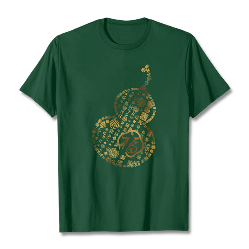 Koszulka z nadrukiem Buddha Stones Gourd Fu Charakter T-shirt - ForestGreen - 2XL - image 10